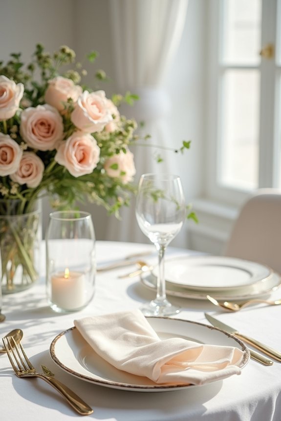 ivory wedding table decor