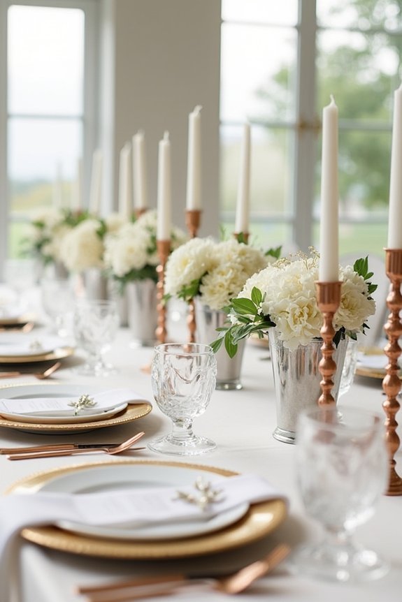 ivory wedding with metallics