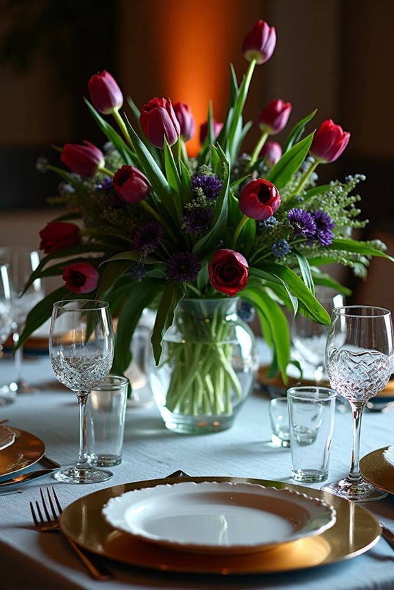 jewel tone centerpiece elegance