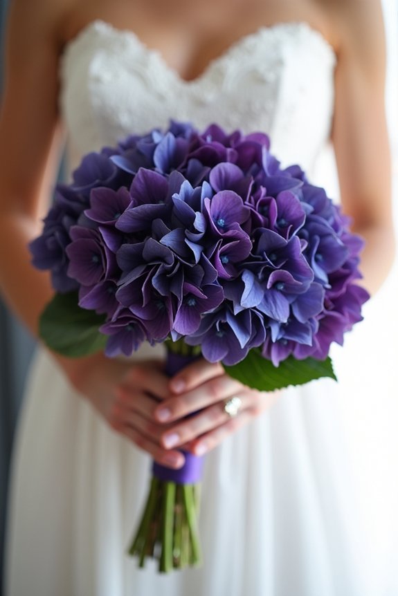 jewel tone hydrangeas elegance bouquet