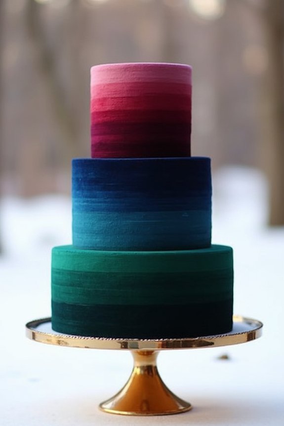 jewel tone luxurious wedding cake