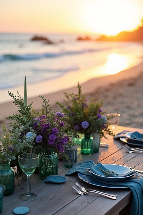 jewel toned beach wedding elegance
