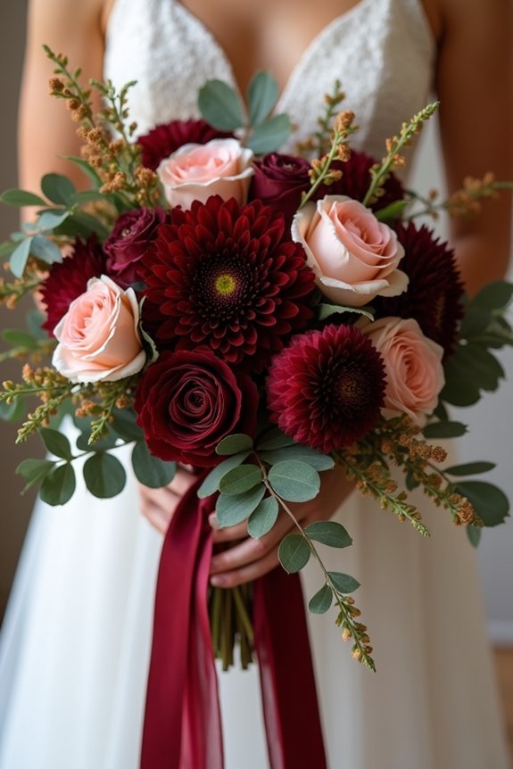 jewel tones blush gold