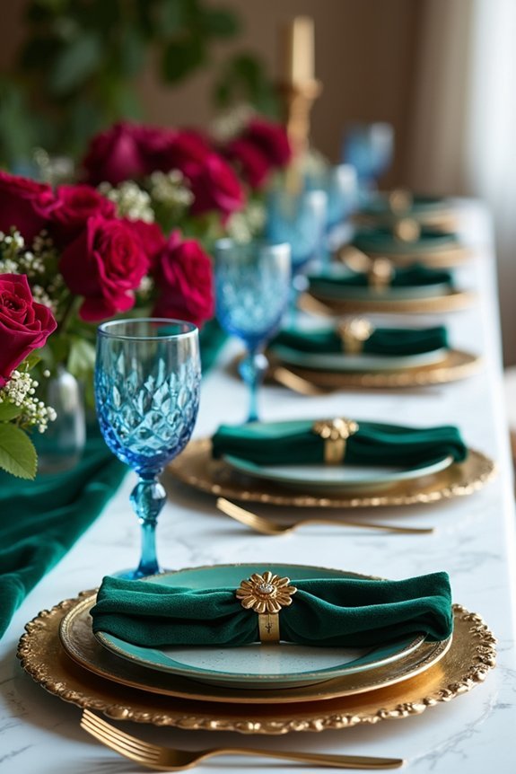 jewel tones elevate gold elegance