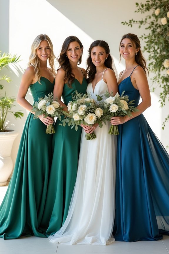 jewel tones for bridesmaids
