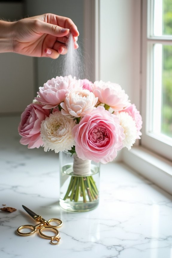 keep flowers hydrated daily