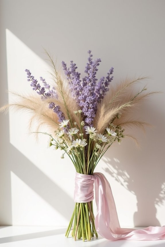 lavender and pampas bouquet