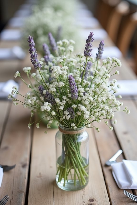 lavender arrangements with wildflowers