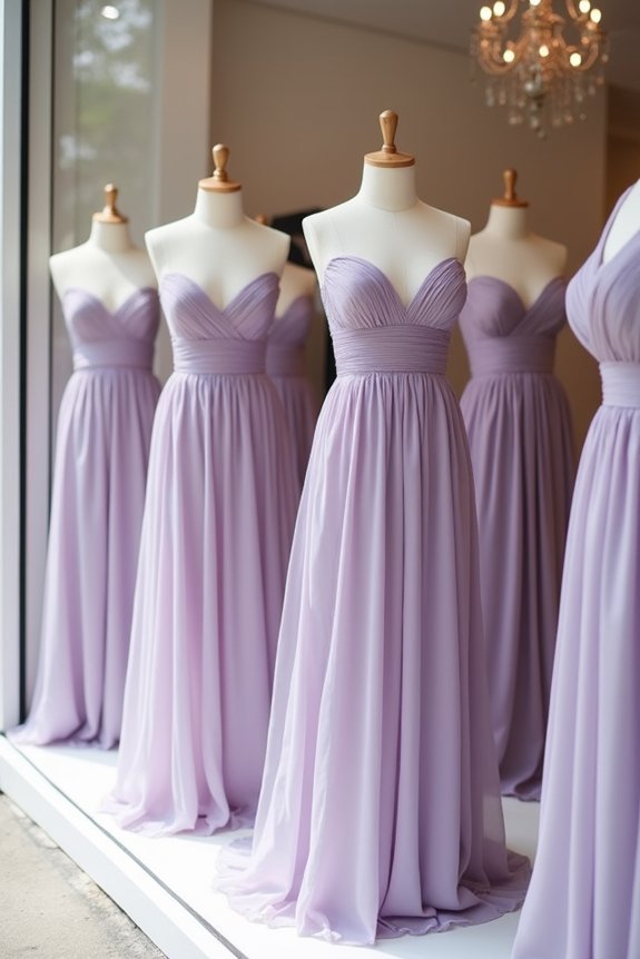 lavender bridesmaid dress shopping