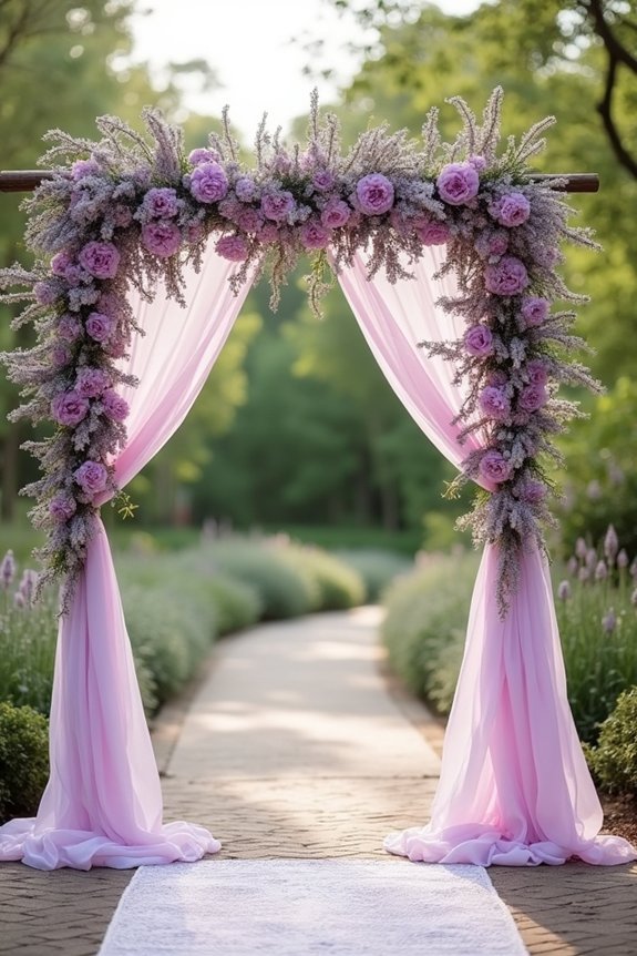 lavender ceremony backdrop ideas