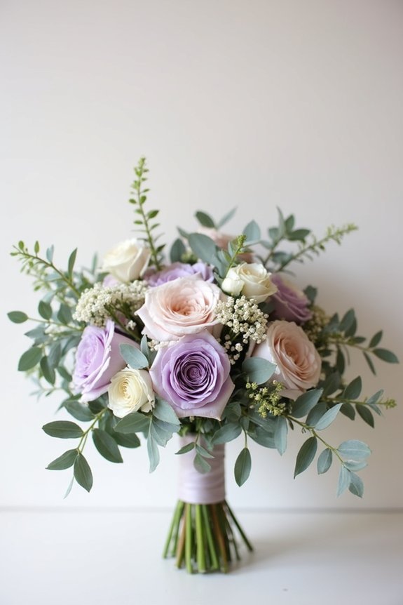 lavender eucalyptus modern bouquet