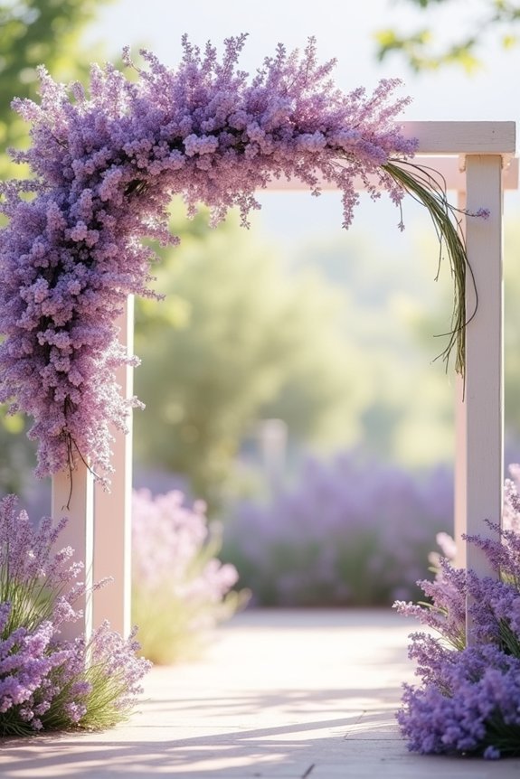 lavender filled ceremony arch elegance