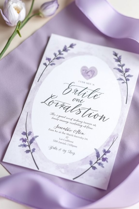 lavender themed wedding stationery elegance