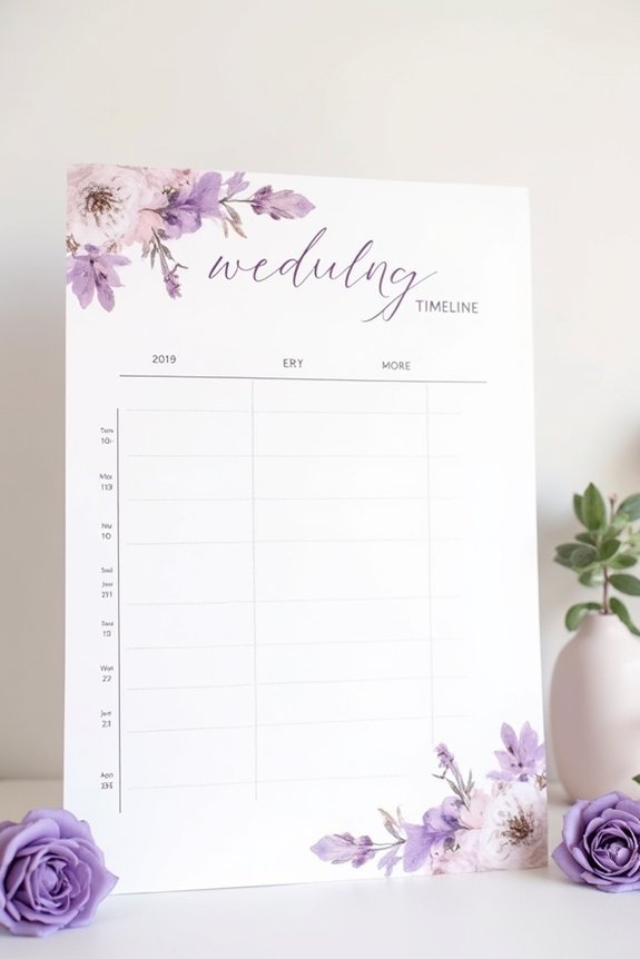 lavender wedding planning timeline