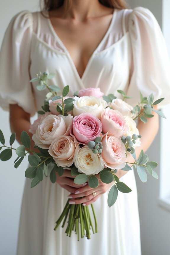 layer dusty rose bouquet