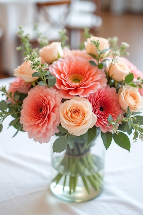 layered coral centerpiece design