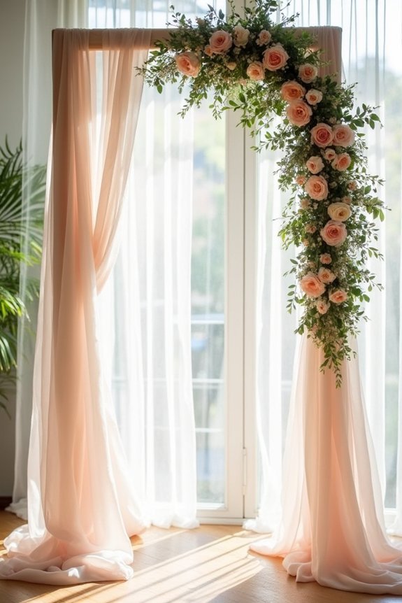 layered fabrics and greenery