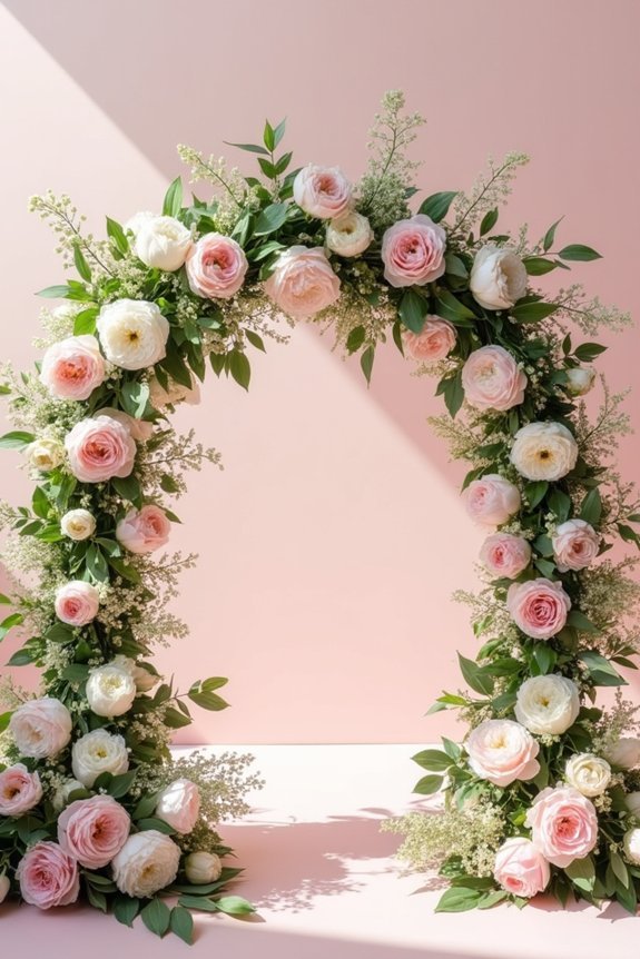 layered floral arch design