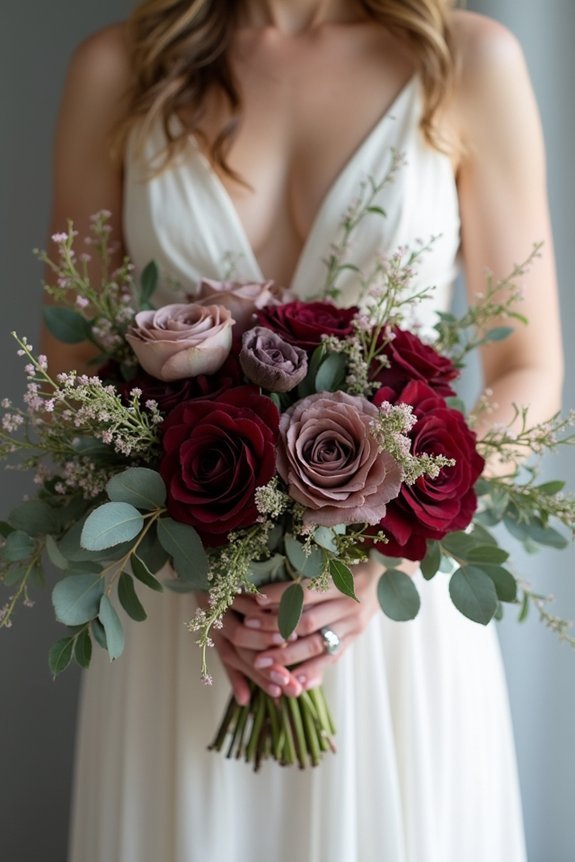 layered greenery enhances bouquets