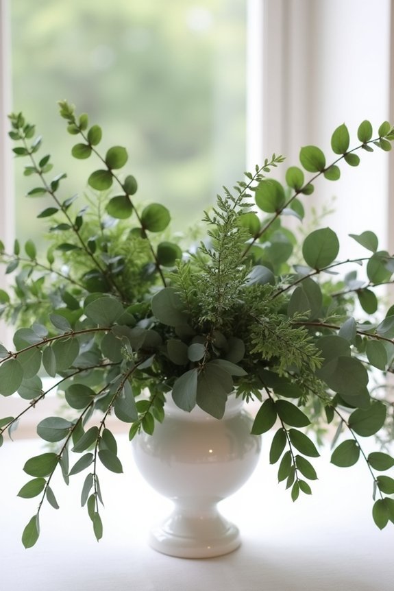layered greenery enhances centerpieces