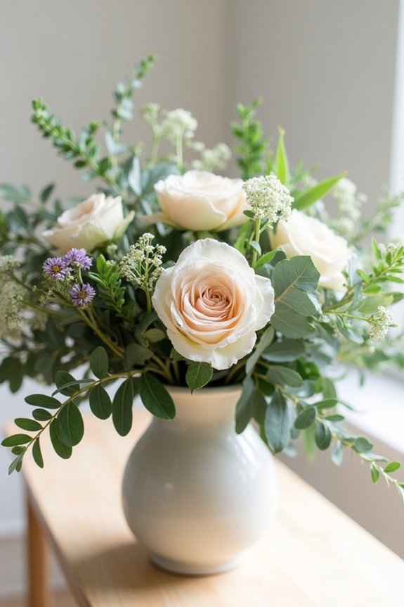 layering sage with florals