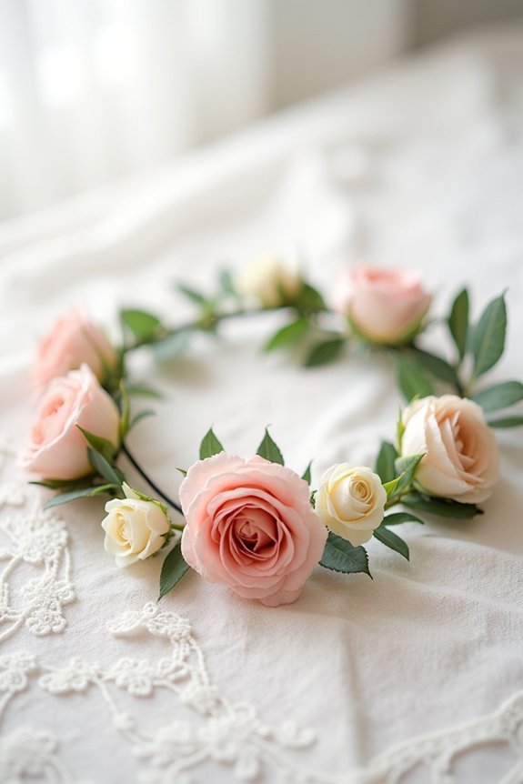 lighter florals enhance bridesmaids