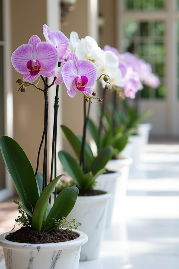 living wedding d cor orchids