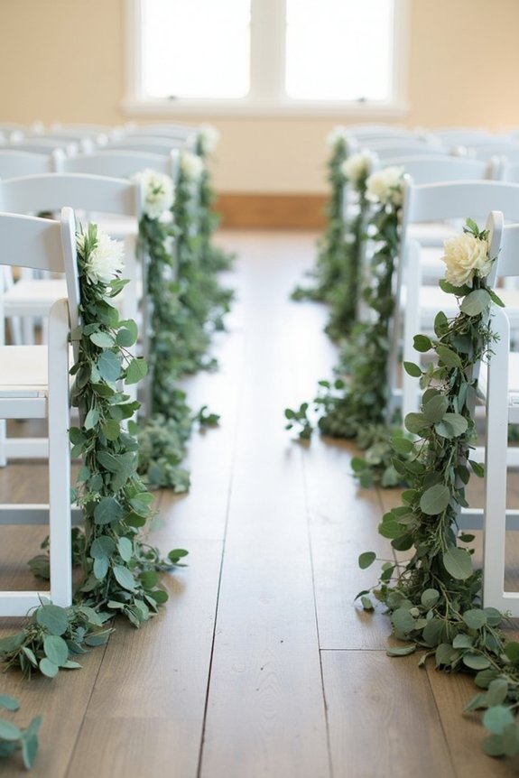 lush eucalyptus aisle decoration