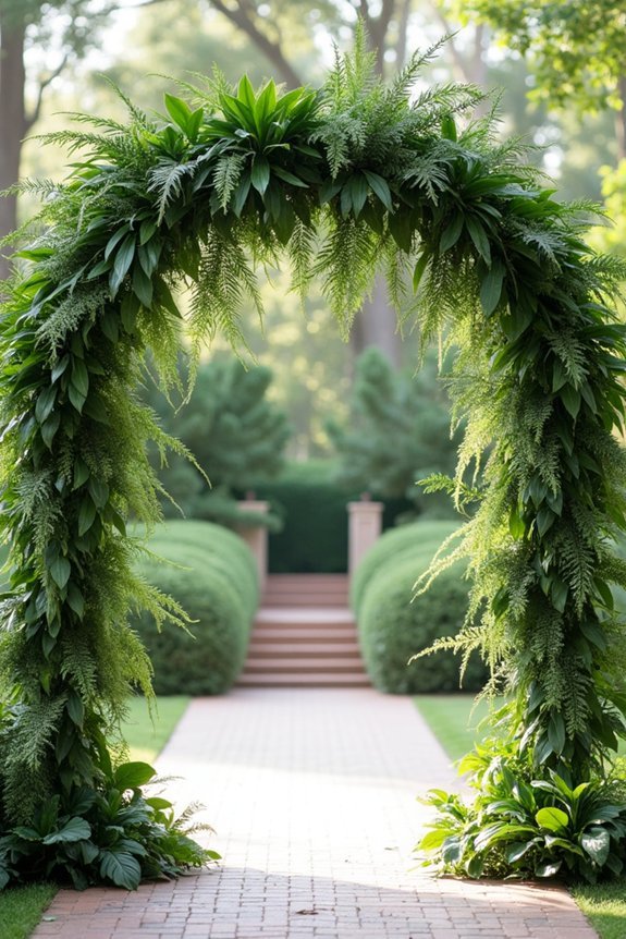 lush foliage wedding arch