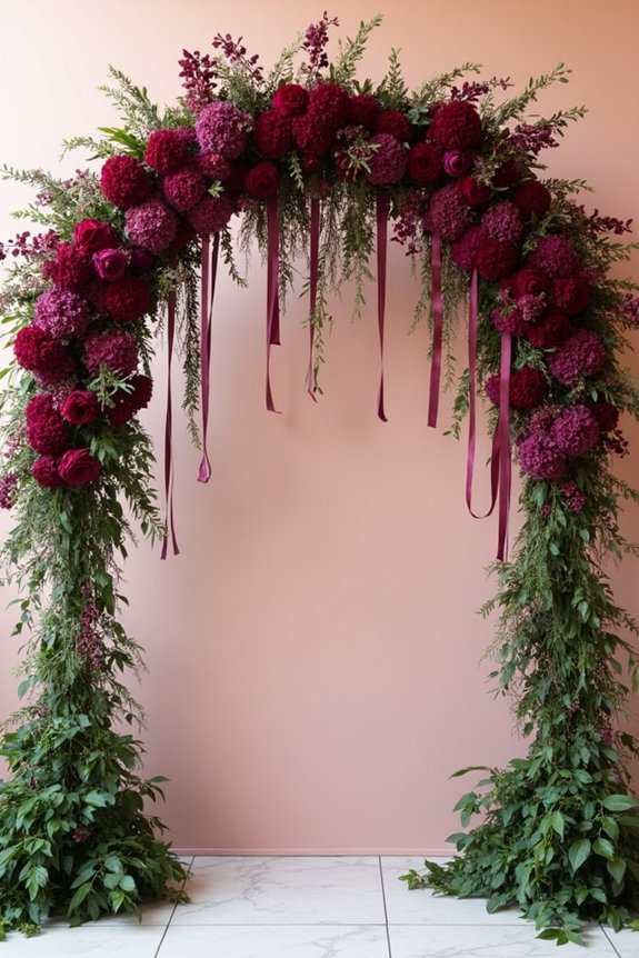 lush romantic plum garden arch