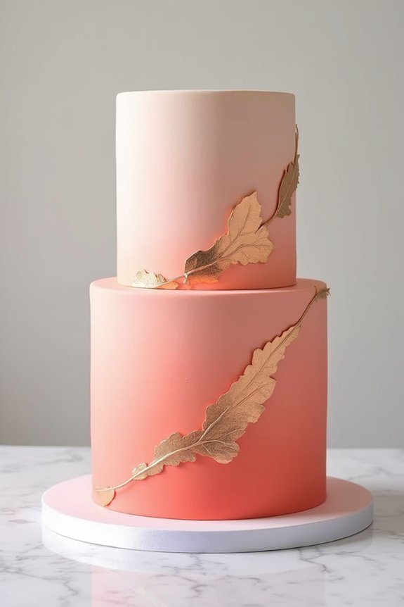 luxe coral cake accents