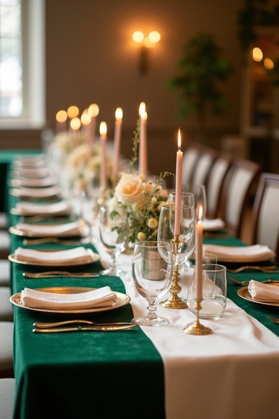 luxurious contrasting table linens