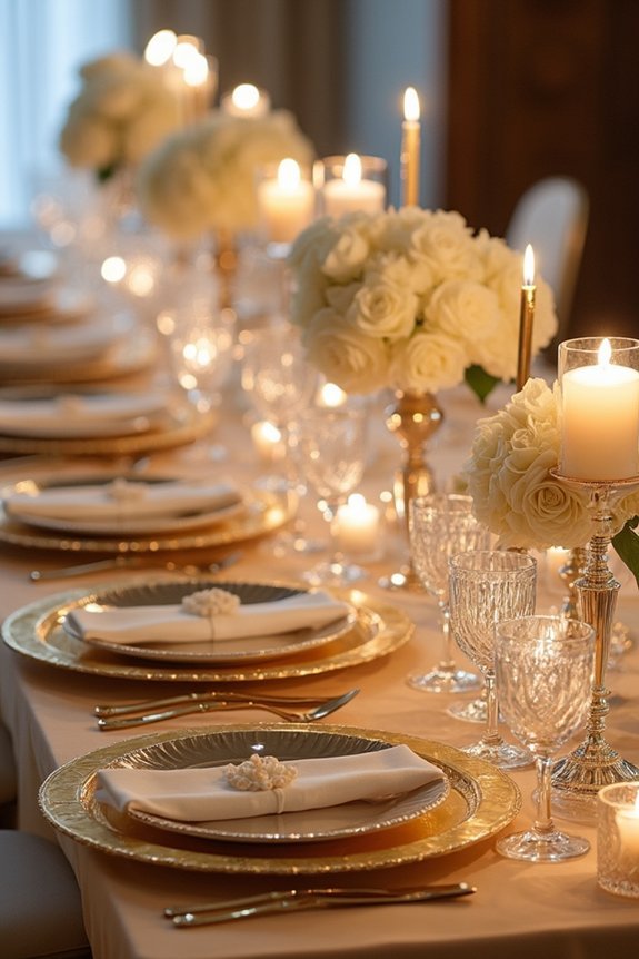 luxurious gold table settings