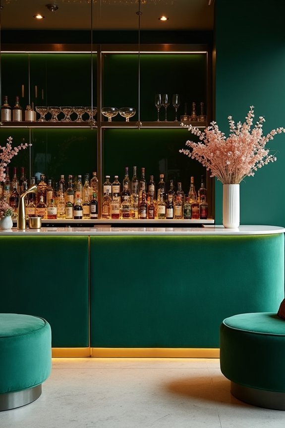 luxurious green bar lounge