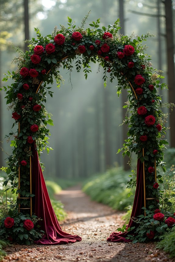 luxurious jewel tone wedding arch