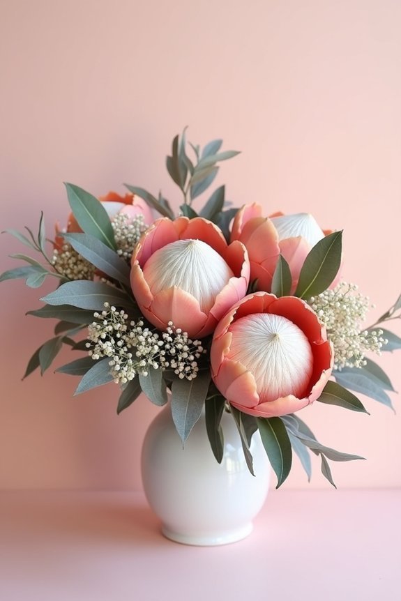 luxurious protea bouquet layers