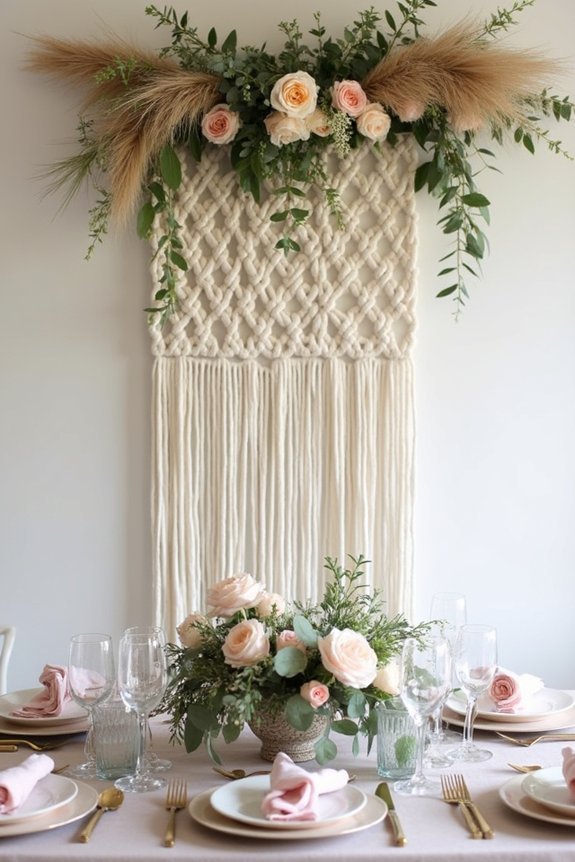 macram enhances floral arrangements