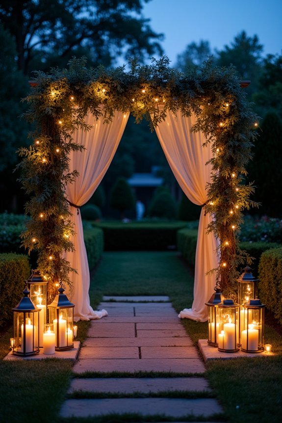 magical evening arch lighting