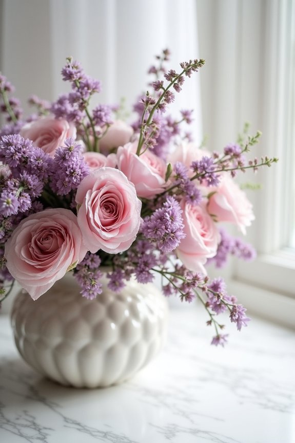 mauve florals for photography