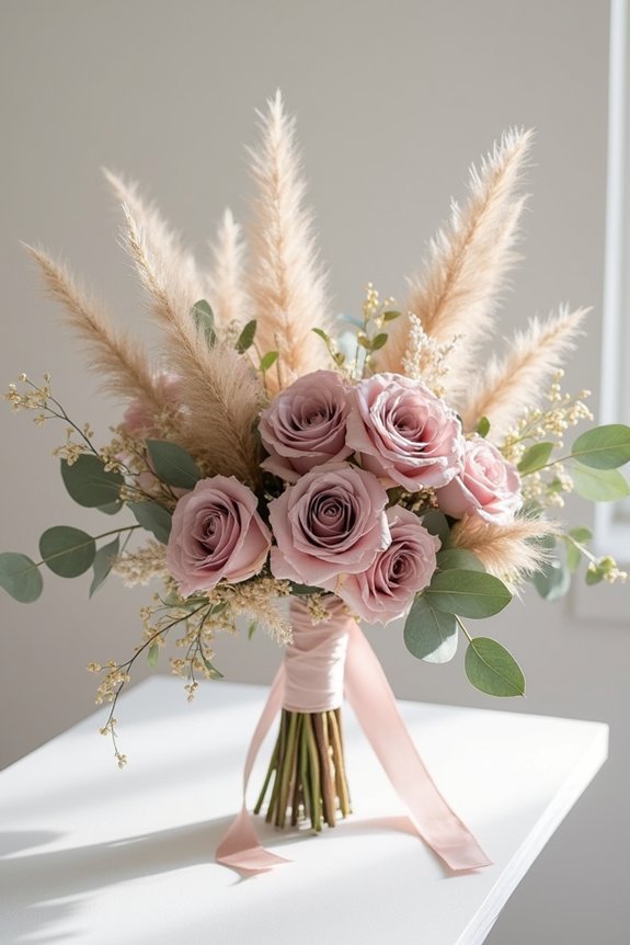 mauve gold pampas elegance