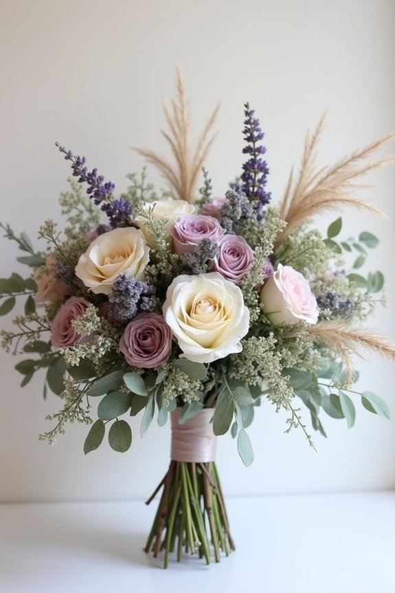 mauve wildflower bouquet elegance