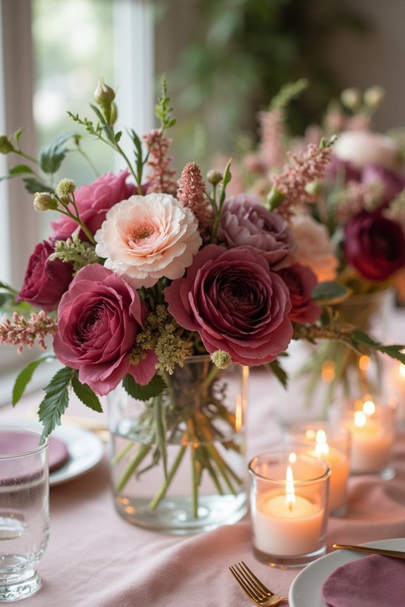 maximizing burgundy floral arrangements