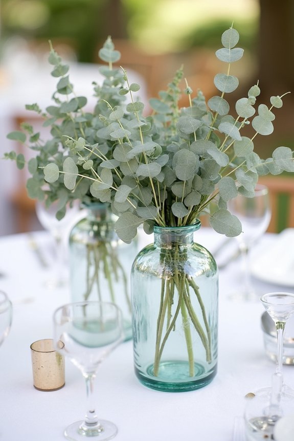 mercury glass with greenery