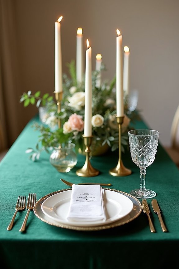 metallic accents enhance elegance