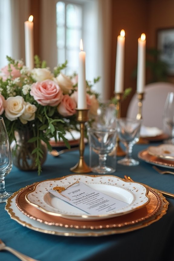metallic accents enhance elegance