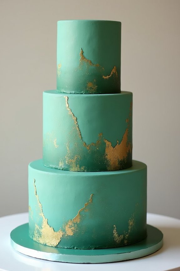 metallic accents for cakes
