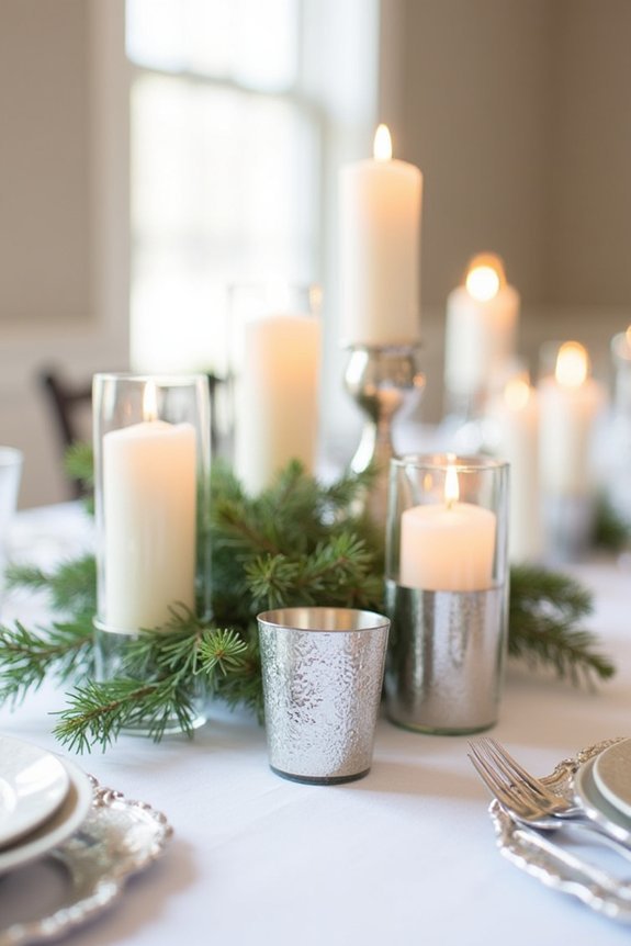 metallic candle holders glow