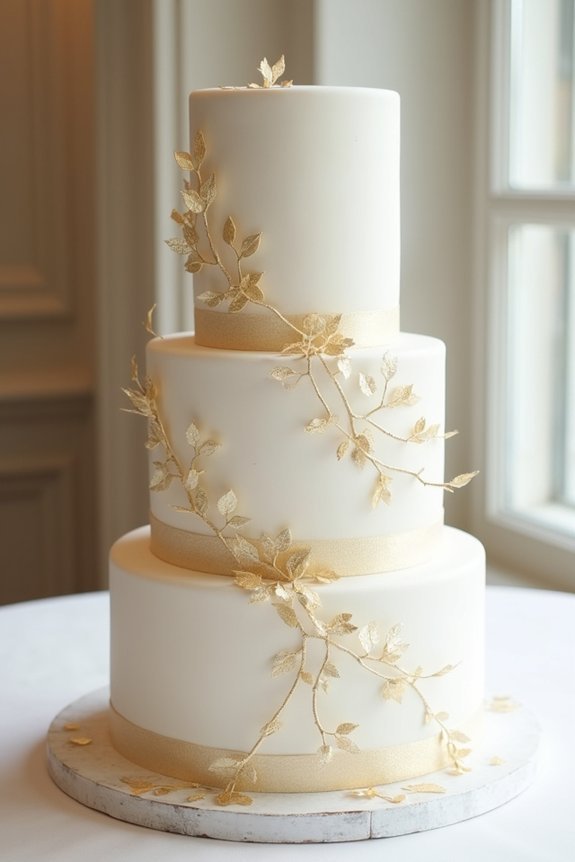 metallic elegance for cakes