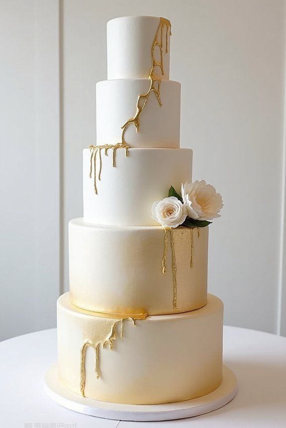 metallic ombre cake elegance
