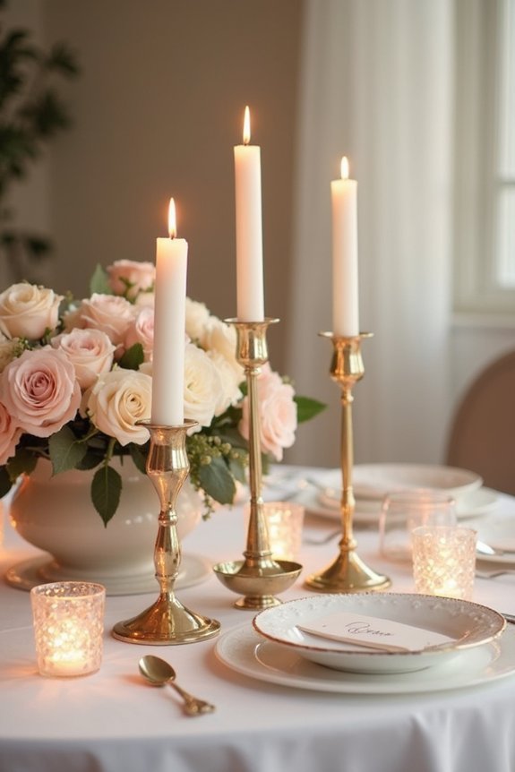 metallic vessels and candlelight